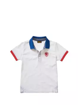 Белая детская футболка-поло Blauer
