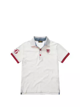 Белая детская футболка-поло Blauer