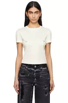 Белая детская футболка с пирсингом Mugler