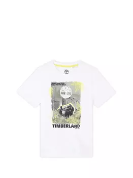 Белая детская футболка Timberland