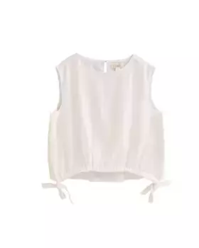 Белая девичья блузка с регулируемым шнурком Dadati, белый