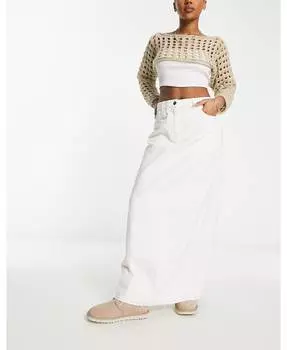 Белая длинная джинсовая юбка макси COLLUSION