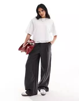 Белая двухслойная футболка свободного кроя ASOS DESIGN