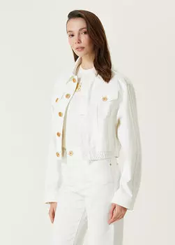 Белая джинсовая куртка Balmain