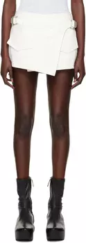 Белая джинсовая мини-юбка с запахом Dion Lee