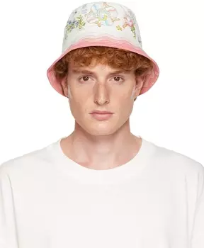 Белая джинсовая панама с принтом Casablanca