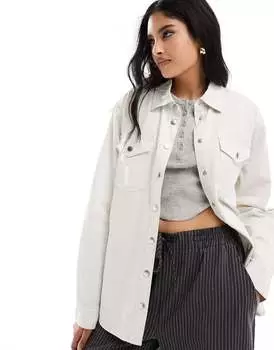 Белая джинсовая рубашка New Look