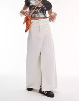 Белая джинсовая юбка макси с заниженной талией Topshop