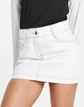 Белая джинсовая юбка с поясом COLLUSION Y2K