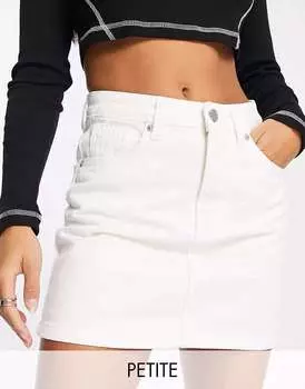 Белая джинсовая юбка с завышенной талией DTT Petite Gabby Don't Think Twice