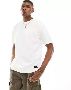 Белая фактурная футболка Pull&Bear