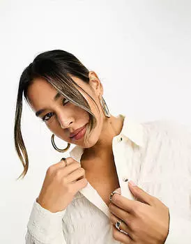 Белая фактурная рубашка на пуговицах ASOS DESIGN