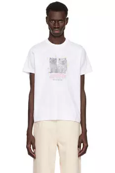 Белая футболка Basic Jersey Kittens Relaxed GANNI