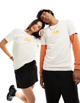 Белая футболка-боксо унисекс Calvin Klein Jeans с маленьким центром