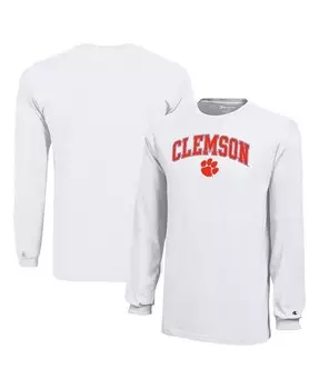 Белая футболка Clemson Tigers с длинными рукавами и логотипом Big для мальчиков и девочек Champion, белый