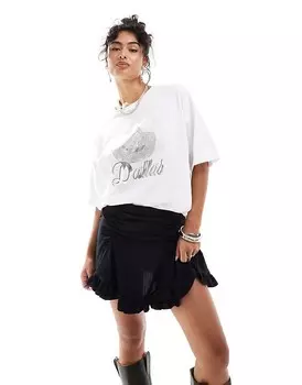 Белая футболка цвета слоновой кости с изображением Далласа ASOS DESIGN