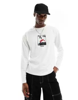 Белая футболка Denim Project с принтом на груди Seoul