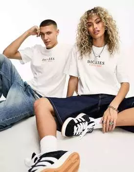 Белая футболка Dickies с центральным логотипом