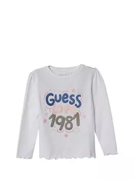 Белая футболка для девочек Guess