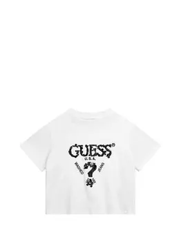 Белая футболка для девочек Guess