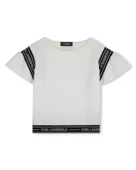 Белая футболка для девочек с короткими рукавами Karl Lagerfeld Kids, белый