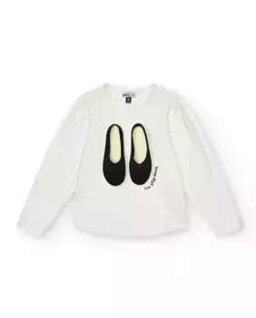 Белая футболка для девочки с принтом «балерина» Tuc tuc