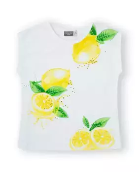 Белая футболка для девочки с принтом спереди Canada House, белый