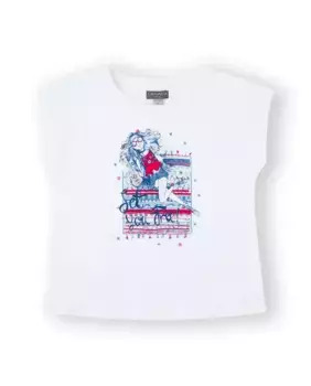 Белая футболка для девочки с рисунком спереди Canada House, белый