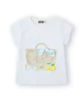 Белая футболка для девочки с рисунком спереди Canada House, белый