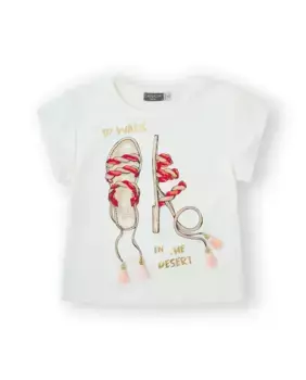 Белая футболка для девочки с рисунком спереди Canada House, белый