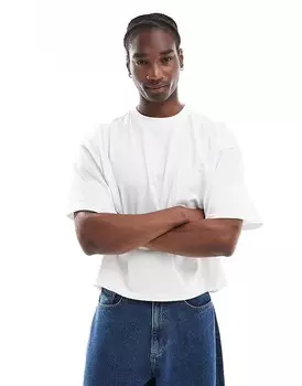 Белая футболка для фигуристов-тяжеловесов COLLUSION с нагрудным карманом