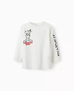 Белая футболка для мальчика с принтом Человека-паука Zippy, белый