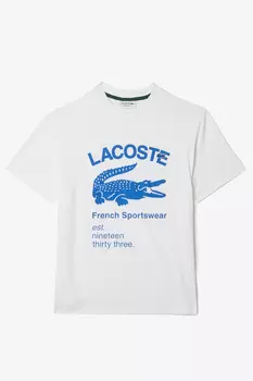 Белая футболка для мужчин Lacoste, белый
