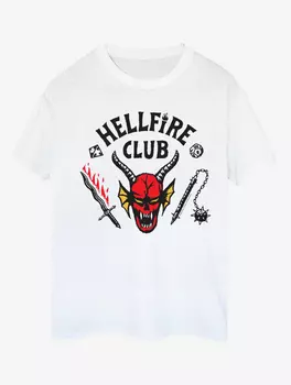 Белая футболка для взрослых NW2 Stranger Things Hellfire Club George., белый