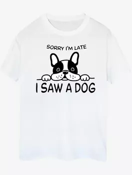 Белая футболка для взрослых с надписью NW2 Pets, извините, я опоздал George., белый