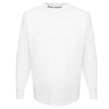 Белая футболка Double Classic с длинным рукавом и логотипом Palm Angels, белый