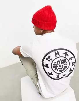 Белая футболка Farah Jeff с принтом на спине