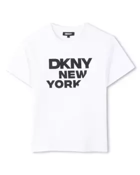 Белая футболка из хлопка DKNY, белый
