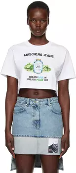 Белая футболка из хлопкового джерси Moschino Jeans