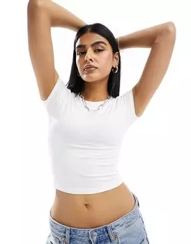 Белая футболка из полиамида Stradivarius STR