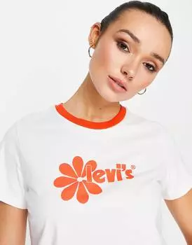 Белая футболка jordie с графическим логотипом Levi's
