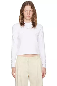Белая футболка Les Classiques 'Le Gros Grain manches longues' Футболка с длинным рукавом JACQUEMUS