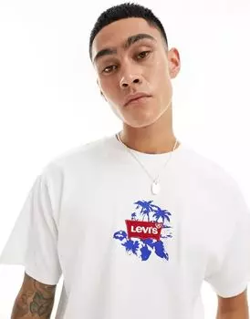 Белая футболка Levi's с принтом в виде пальмы спереди и сзади