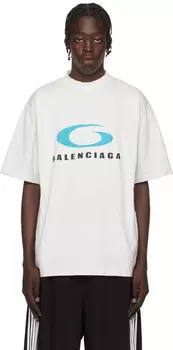 Белая футболка Loop Sports Icon средней посадки Balenciaga