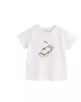 Белая футболка мальчика с рисунком ежика Dadati, белый