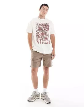 Белая футболка New Look с мотивом Visual