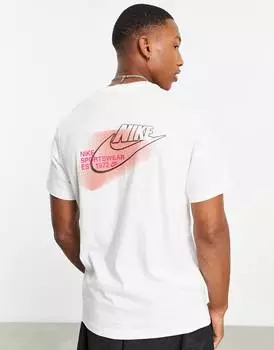 Белая футболка Nike с двойным логотипом