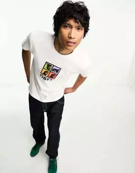 Белая футболка Oby repitition Obey