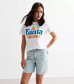 Белая футболка оверсайз с графическим принтом Fanta New Look, белый
