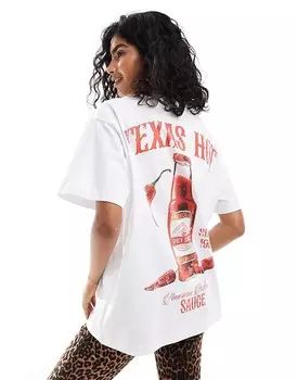 Белая футболка оверсайз с графическим принтом Texas Hot ASOS DESIGN